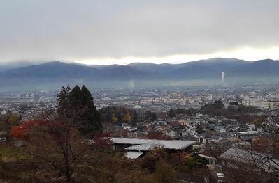善光寺後背の山から見た長野市街